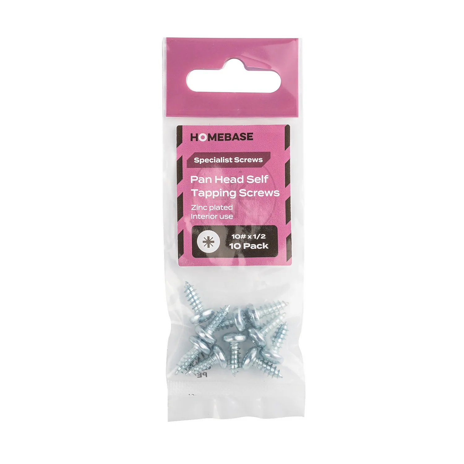 Homebase Zinc Plated Self Tapping Screw Pan Head 5 X 12mm 10 Pack - Image 3