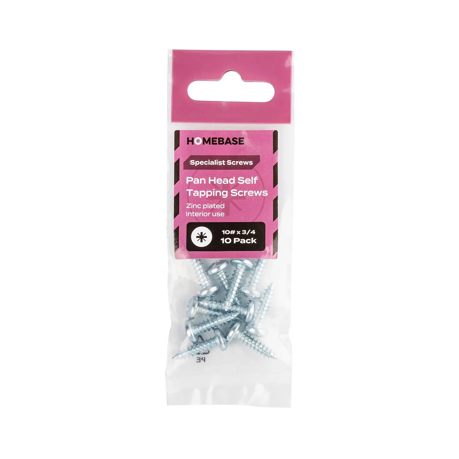 Homebase Zinc Plated Self Tapping Screw Pan Head 5 X 20mm 10 Pack - Image 3
