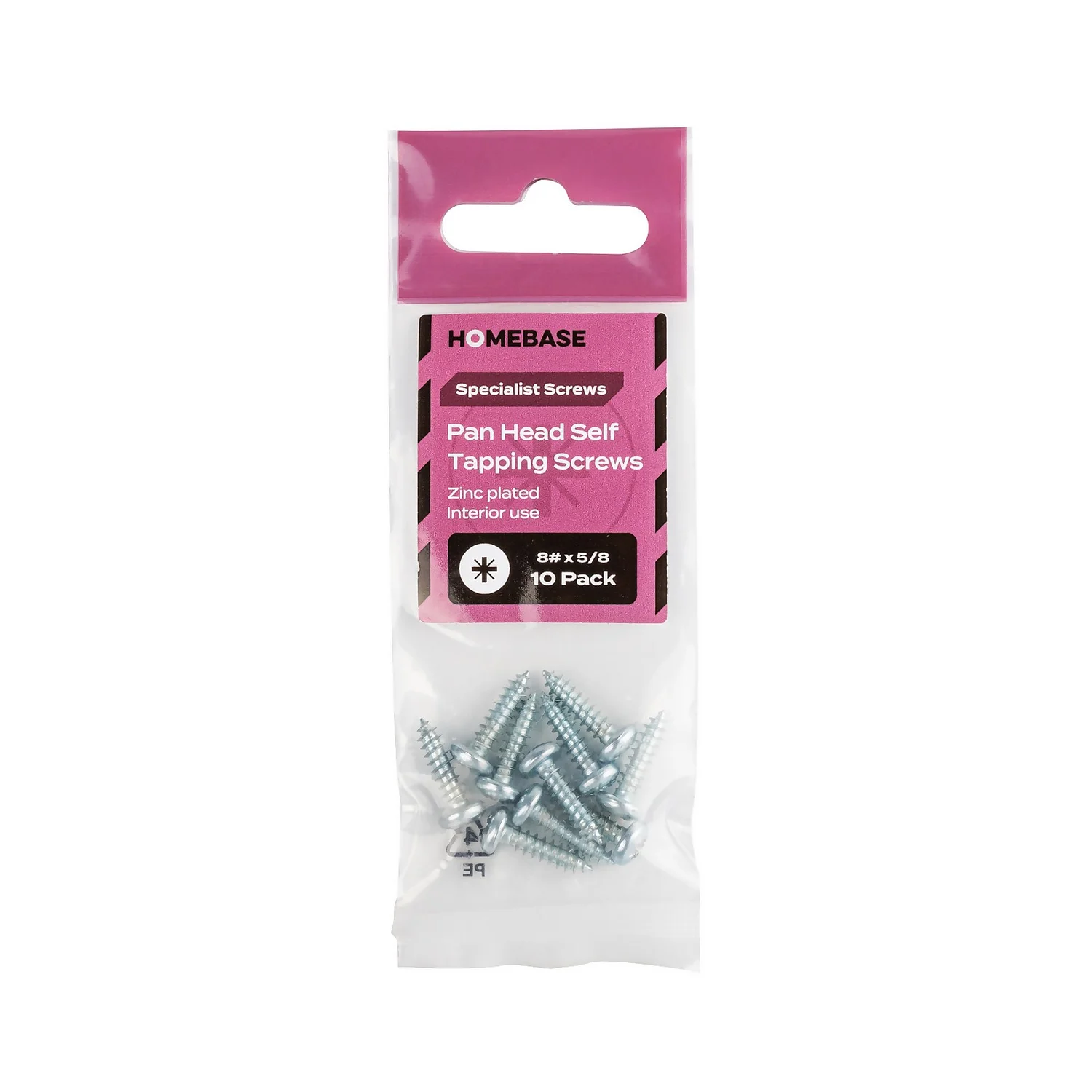 Homebase Zinc Plated Self Tapping Screw Pan Head 4 X 16mm 10 Pack - Image 3