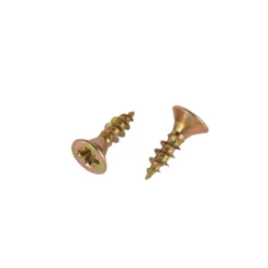 Homebase Yellow Zinc Plated Single Thread Screw 3.5 X 12mm 25 Pack