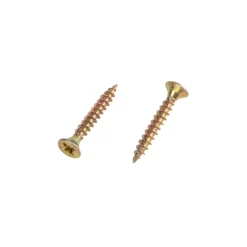 Homebase Yellow Zinc Plated Single Thread Screw 3.5 X 25mm 100 Pack