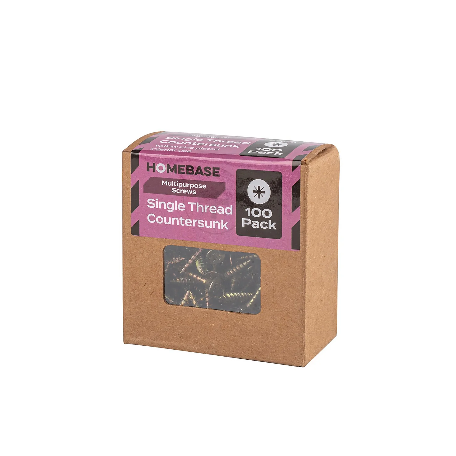 Homebase Yellow Zinc Plated Single Thread Screw 3.5 X 25mm 100 Pack - Image 3