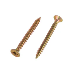 Homebase Yellow Zinc Plated Single Thread Screw 5 X 40mm 100 Pack