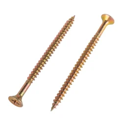 Homebase Yellow Zinc Plated Single Thread Screw 5 X 75mm 100 Pack