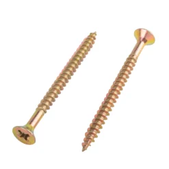 Homebase Yellow Zinc Plated Single Thread Screw 6 X 75mm 25 Pack