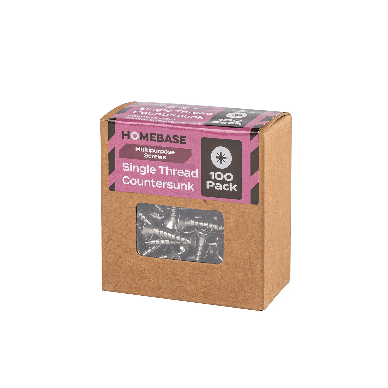 Homebase Stainless Steel Single Thread Screw 4 X 20mm 100 Pack - Image 3