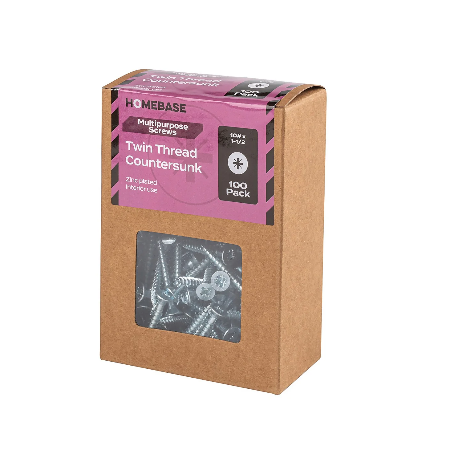 Homebase Zinc Plated Twin Thread Screw 5 X 40mm 100 Pack - Image 3