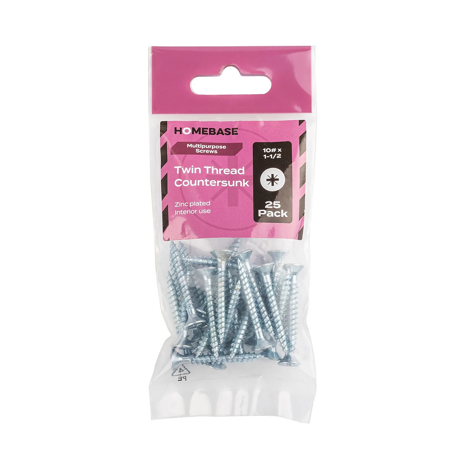 Homebase Zinc Plated Twin Thread Screw 5 X 40mm 25 Pack - Image 3