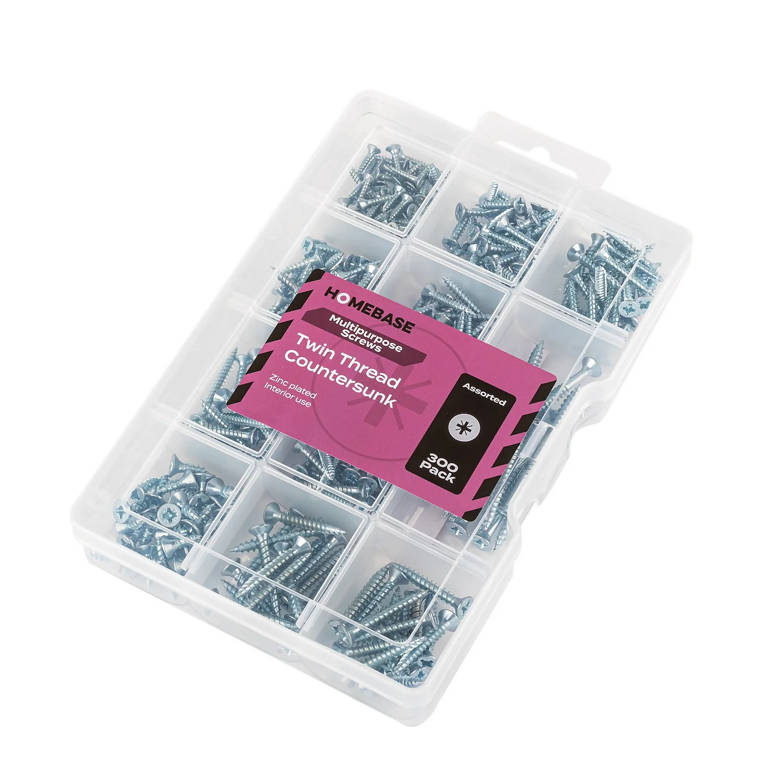 Homebase Zinc Plated Twin Thread Screw KIT Assorted 300 Pack - Image 4