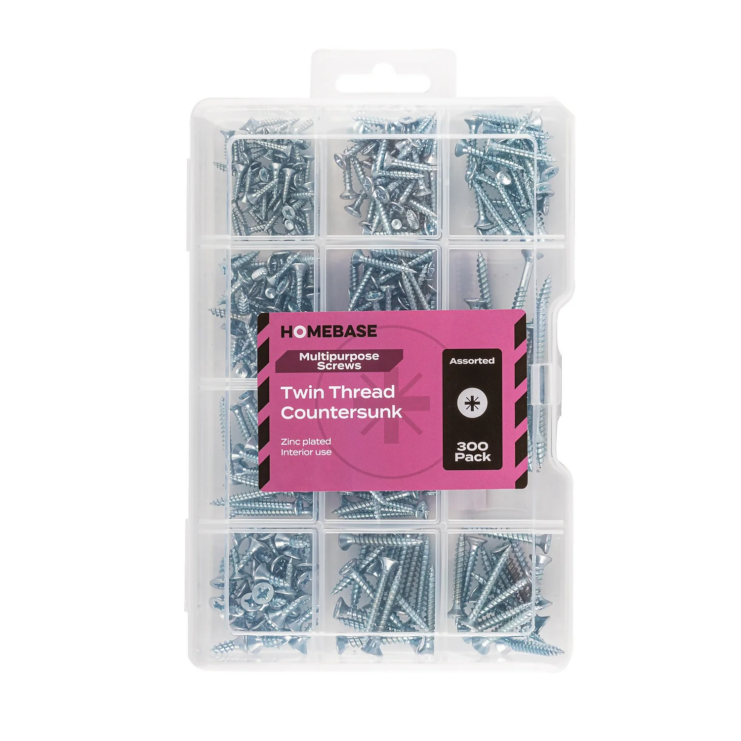 Homebase Zinc Plated Twin Thread Screw KIT Assorted 300 Pack - Image 5