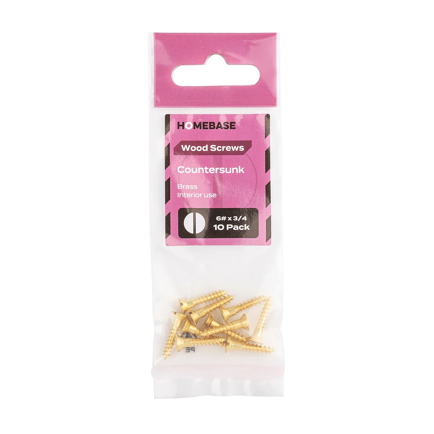 Homebase Brass Wood Screw Countersunk3.5 X 20mm 10 Pack - Image 3