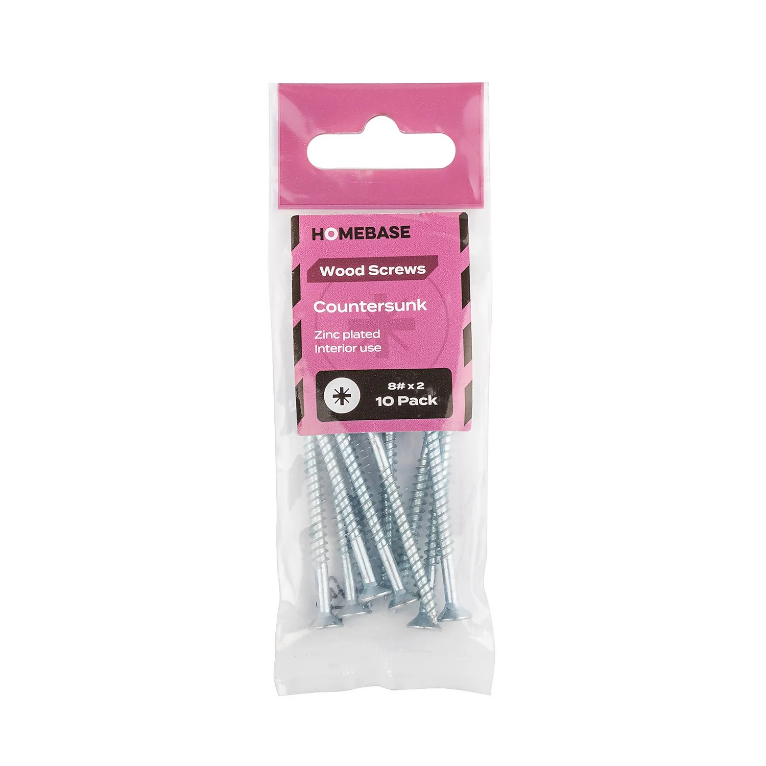 Homebase Zinc Plated Wood Screw Countersunk 4 X 50mm 10 Pack - Image 3