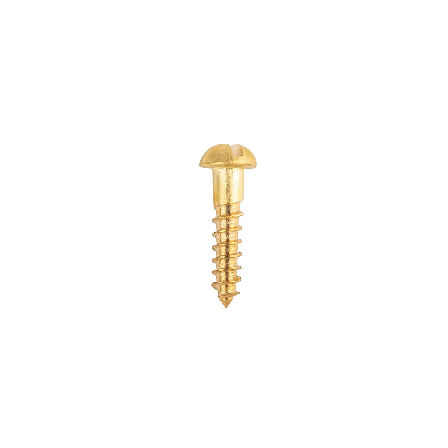 Homebase Brass Wood Screw Round Head 3 X12mm 10 Pack - Image 2