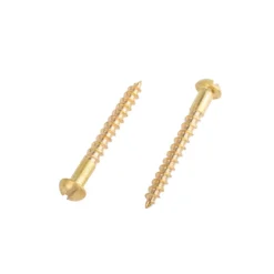 Homebase Brass Wood Screw Round Head 3 X12mm 10 Pack