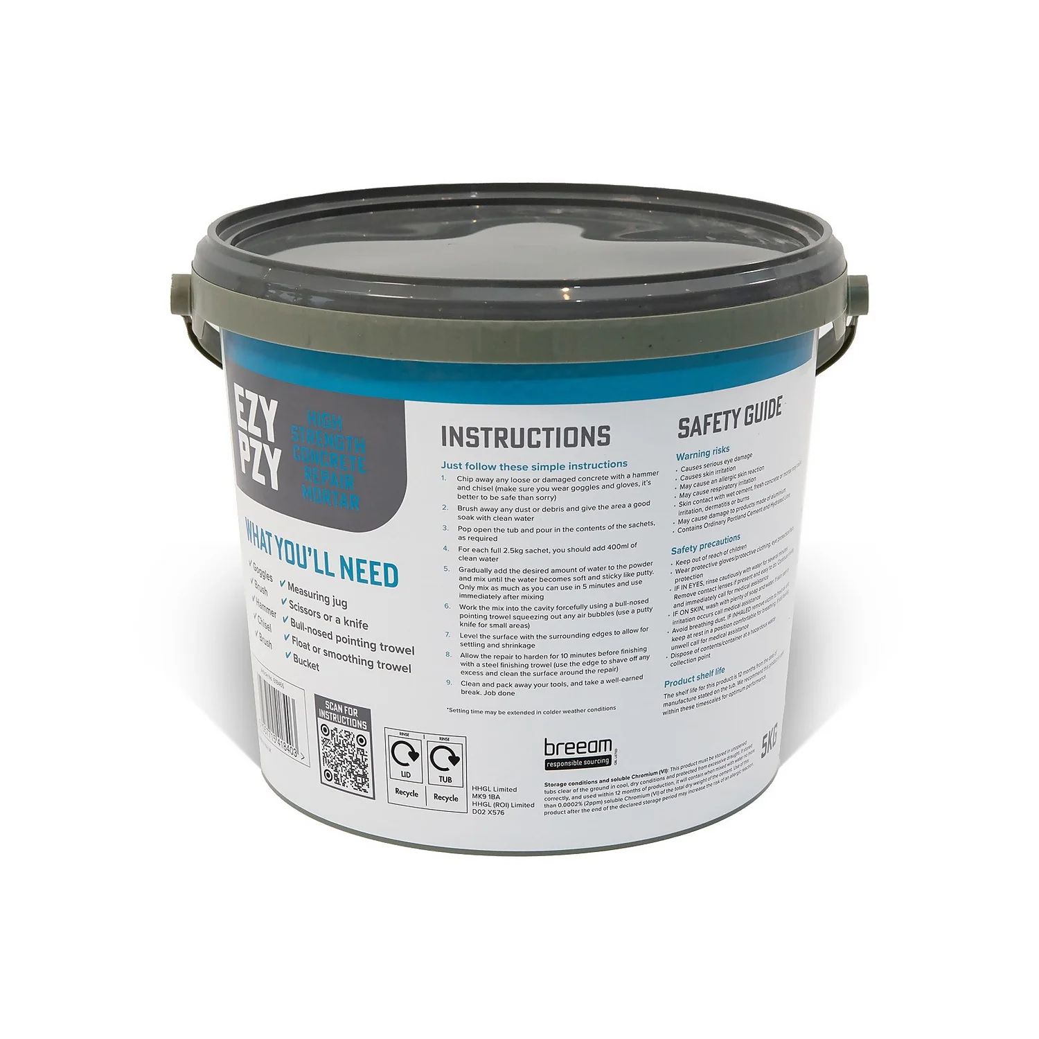 Ezy Pzy High Strength Concrete Repair Mortar 5kg - Image 2