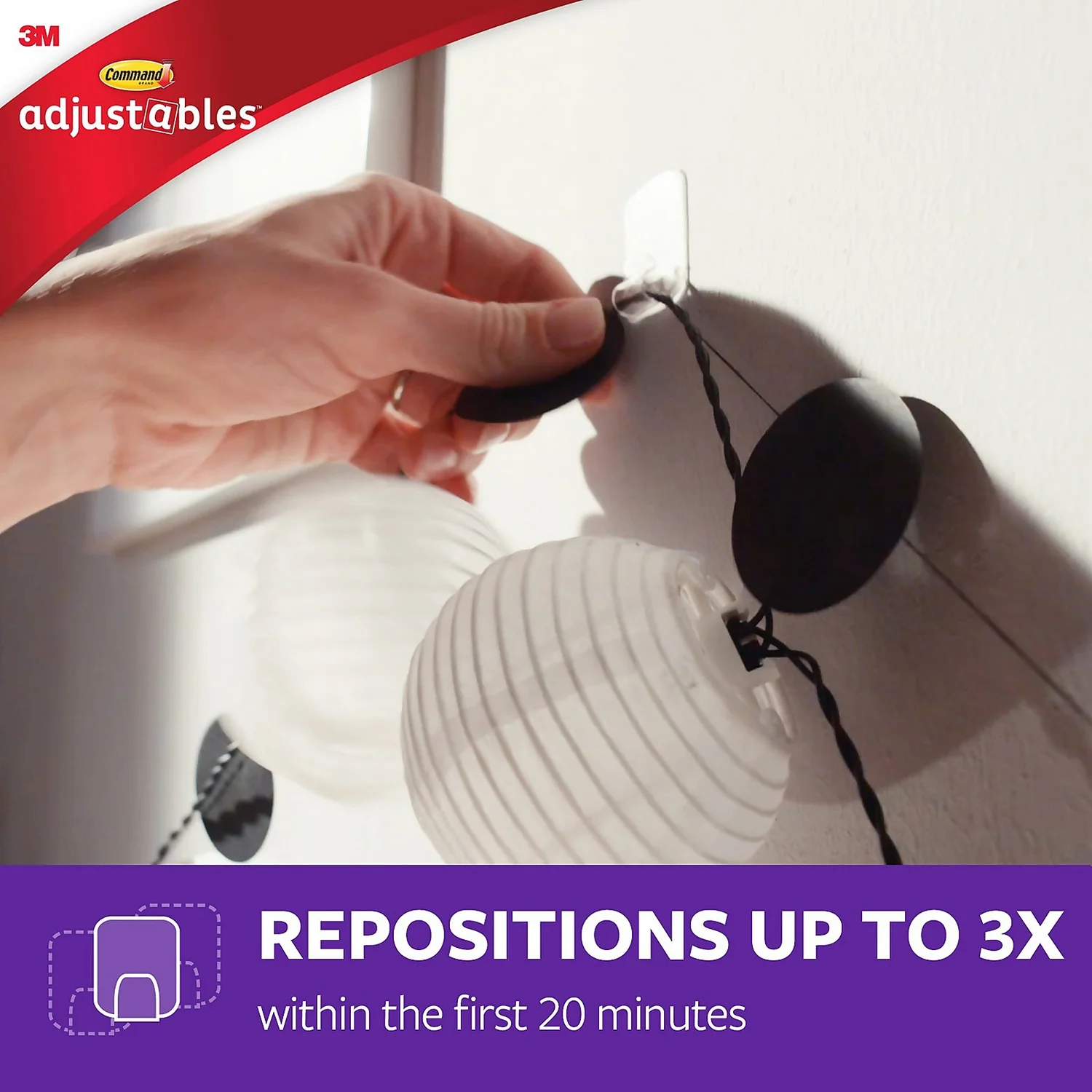 Command™ Adjustables™ Repositionable Clips 12 Clips + 24 Strips/PK - Image 4