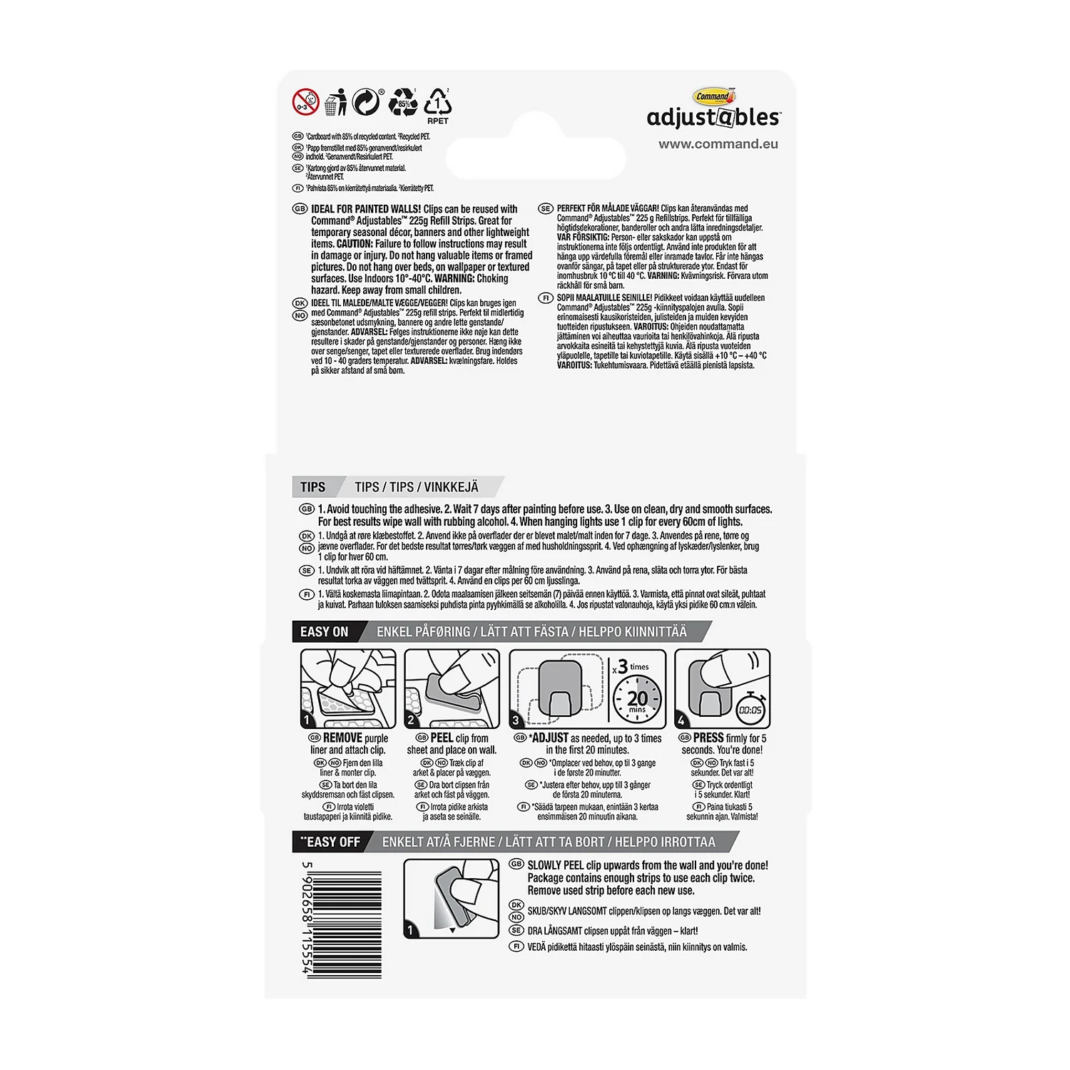 Command™ Adjustables™ Repositionable Clips 12 Clips + 24 Strips/PK - Image 9
